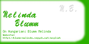 melinda blumm business card